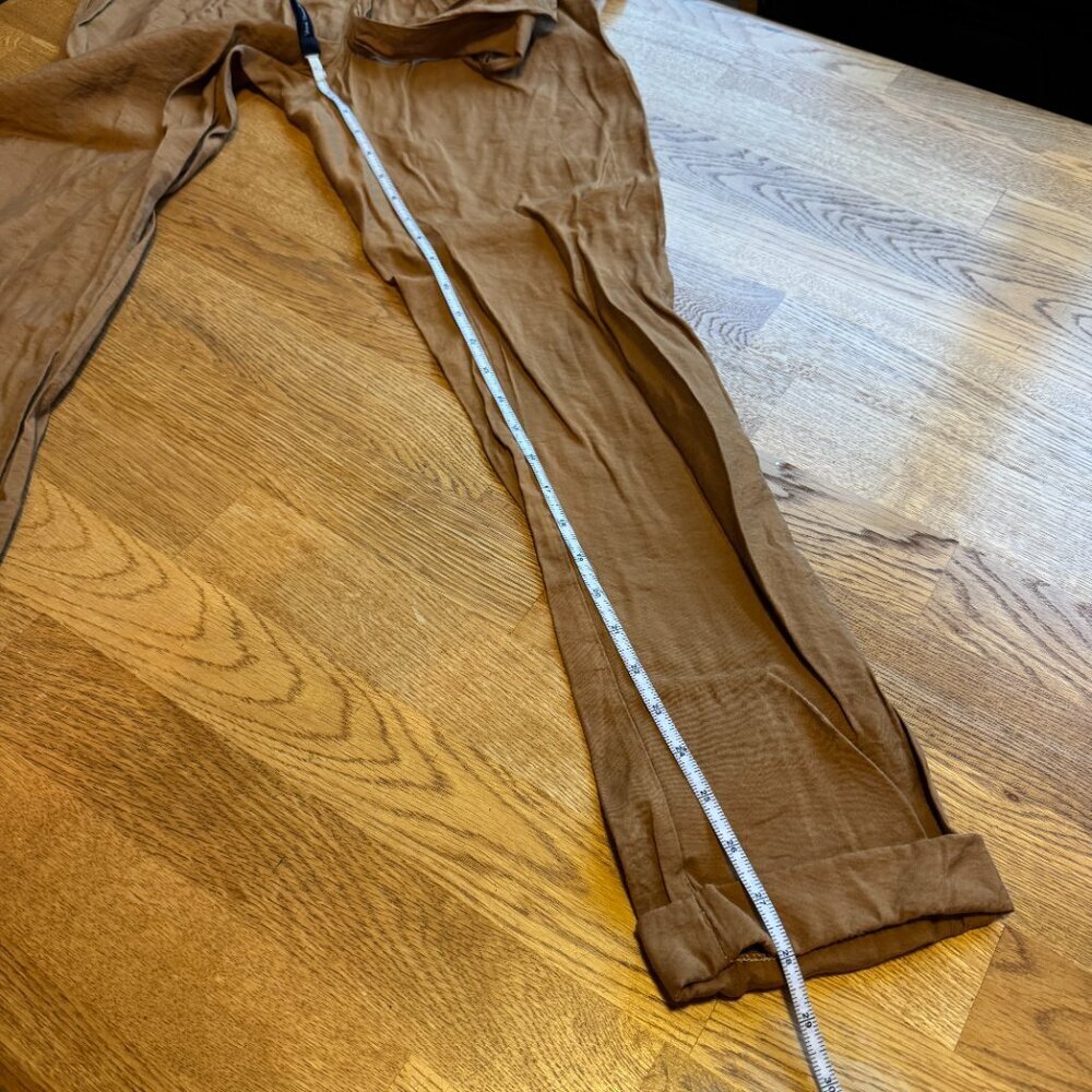 Lulus Tie Front Trouser Pants Brown Size Medium - Picture 15 of 15